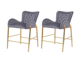 28.75inch Counter Height Bar Stools Set of 2, Bar Height Arm Chairs, Velvet Fabric Stools with N762P199823E