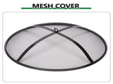 30 Inch Round Outdoor Wood Pit, Heavy Duty Wrought Iron Firepit with Hinged Spark 98743437