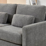 ZUN 58.66" Small Modern Loveseat Sofa, Mid Century Chenille Fabric 2-Seat Couch Love Seat with Back W1765P172335