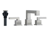 Brushed Nickel Widespread Bathroom Faucet, Waterfall Bathroom Faucets for Sink 3 Hole, 2-Handles 13494732