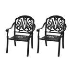 ZUN Cast Aluminum Patio Dining Chair 2PCS With Black Frame and Cushions In Random Colors W1710P166051