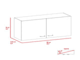 White and Light Oak Rectangle 2-Door Wall Cabinet B06280327