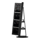 Jewelry Cabinet Armoire with Full Length 360&deg Rotating, Lockable Storage Cabinet, Interior W3406P340421