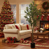 6FT Tall Artificial Plant Greenery Natural Artificial Tree Faux Potted Tree with Natural Look Leaves 39819826