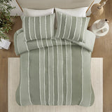 King/Cal King 3 Piece Striped Cotton Duvet Cover Set B035P217806