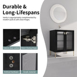 28 Inch Freestanding Bathroom Vanity Plywood With Ceramic Sink, Soft Closing Door W999139423