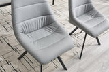 ZUN Dining Chair,Thickened fabric chairs with metal legs Set of 2,Grey W1249P243510