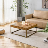 ZUN Modern rectangular coffee table, dining table. MDF desktop with metal legs. Suitable for restaurants W1151119521