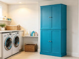 65 Inch Pantry Storage Cabinet Blue 4 Doors 84814216