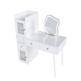 Vanity Dressing Table with LED Mirror & Storage White Makeup Desk Features 3 Drawers, 2 Open 26644603