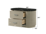 Travonte Gray Linen & Beige Nightstand B2756P504966