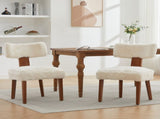 064-Set of 2 Fur Fabric Modern Armless Dining Chairs With Curved 59203644