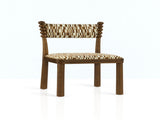 Postmodern Ball-Turned Solid Wood Dining Chair, Mid-Century Accent Side Chair with Patterned B2792P598928