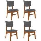 Dining Chairs Set of 4, Wooden Dining Chair Armless, Mid-Century Modern Upholstered Linen Seat N752P271224E