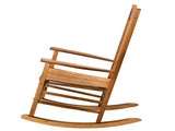 Square Wooden Rocking Chair Wavy Backboard Original Color 82239638
