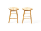 2-Pack 24" Backless Wood Counter Stools, Natural Finish 25436932