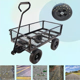 (Black solid wheels wagon cart) Solid wheels Tools cart Wagon Cart Garden cart trucks make it easier W227P162450