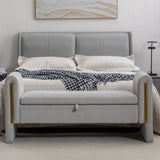 032-Velvet Fabric Storage Bench Bedroom Bench With Gold Metal Trim Strip For Living Room Bedroom W527122005