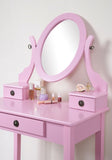 ZUN Moniys Wood Moniya Makeup Vanity Table and Stool Set, Pink T2574P163831