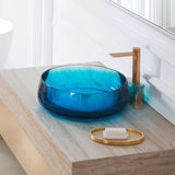 Vessel Sink Stone Resin Bathroom Sink Modern Art Sink 25C61-blue W3034P300025