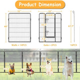 ZUN Dog Playpen Outdoor, 16 Panels Dog Pen 40" Height Dog Fence Exercise Pen with Doors for W1422112801