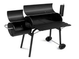 Barrel Charcoal Grill with Offset Smoker, All Metal Smoker with Side Table and Wheels for 04093405