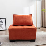 ZUN COOLMORE Modern Upholstered Chair Leisure Sofa Lazy Sofa Plastic Legs and Pillow Removable Armless W39541083