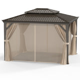 ZUN 10'X12' Outdoor Double-roof Hardtop Gazebo 02952064