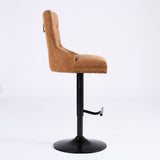 A&A Furniture,Aged and Retro PU Swivel Barstools Adjusatble Seat Height from 26-33 Inch, Modern Bar W1143P195204