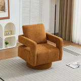 29.13" W Square Swivel Accent Chair, Modern Rotating Arm Chair with Open Back,360 Degree Rotation, W1852P211990