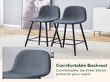Dark Gray Linen Fabric Bar Chair Set - Two Pieces, Stable Comfort.Thoughtful Design of Rounded W1151P242028