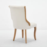 Snow Velvet Dining Chairs, Mid-Century Style with Curved Wood Trim & Sculpted Legs, Upholstered W1143P332691