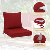 24x24 Inch Outdoor Deep Seat Cushion Set - Waterproof Fade-Resistant Patio Furniture Cushions with W419P290473