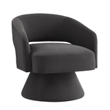 Modern Swivel Barrel Chair, Upholstered Velvet Round Accent Chairs,360 Degree Comfy Swivel Chair W2186P178773