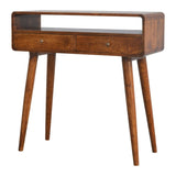 Curved Chestnut Console Table B182P166489