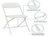 10pcs Injection Molding Classic Garden Plastic Folding Chair White 83332635