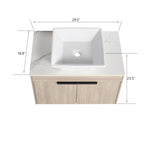 ZUN 30 " Modern Design Float Bathroom Vanity With Ceramic Basin Set, Wall Mounted White Vanity With Soft 30289130