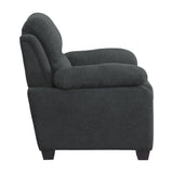Plush Seating Chair 1pc Dark Gray Textured Fabric Channel Tufting Solid Wood Frame Modern Living B011122282