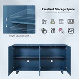 ZUN Modern Style Sideboard with Superior Storage Space, Hollow Door Design and 2 Adjustable Shelves for 11295302