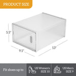 ZUN Shoe Storage Boxes 12 Pack Clear Plastic Stackable - White 16104791