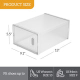 ZUN Shoe Storage Boxes 12 Pack Clear Plastic Stackable - White 16104791