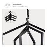 8-Light Farmhouse Kitchen Chandeliers, Matte Black and Sliver Vintage Rustic Cage Light Fixture W1592P210020