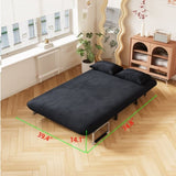 39 Convertible Chair Bed, Tri-Fold Sofa Bed with Adjustable Backrest & Pillow, Leisure Chaise W1767P192815