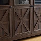 3 Doors Cabinet Farmhouse Buffet Sideboard Cabinet, Farmhouse TV Stand Barn Design Three doors W2275P149114