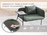 Leisure Chair, Lounge Relaxing Chair Small Table and Back Pillow, Modern Upholstered Chairs W395P453314