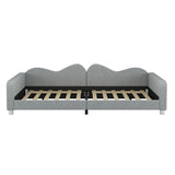 Full size Upholstered Daybed, Sherpa Fabric Sofabed with Cloud-Shaped Backrest, No Box-spring N733P234605E