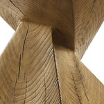 ZUN Oak Accent Table with Pedestal B062P209134