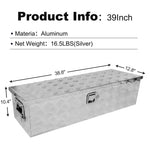 ZUN 39 Inch Truck Bed Tool Box Aluminum Heavy Duty Trailer Tool Box for Pickup Truck Bed RV Toolbox with W2788P190929