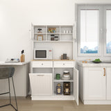 ZUN 67.7" Tall Kitchen Can Storage Cabinet with 3 Adjustable Shelves, 2 Drawers and 1 Tilt Out W282P182326