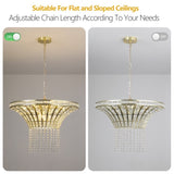 ZUN (Same as W1340120181/L5021) 8-Light 23.6" Wide Crystal Waterfall Chandelier (Bulb Not Included) W1340P189414